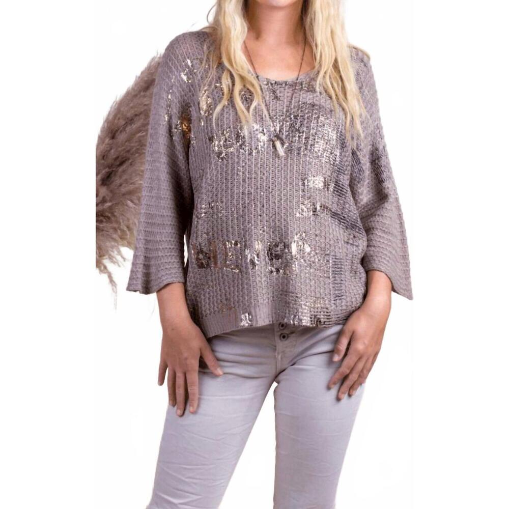 NEW GIGI MODA lustro knit sweater in taupe